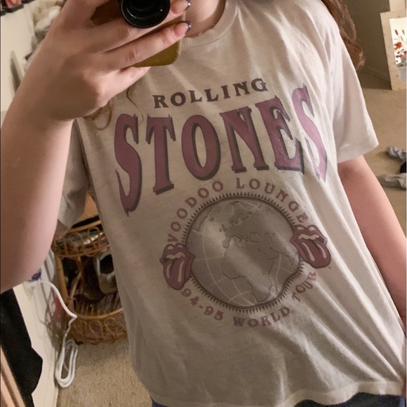 SOLD The Rolling Stones Retro White, Pink & Blue Graphic Tee - Picture 2 of 3